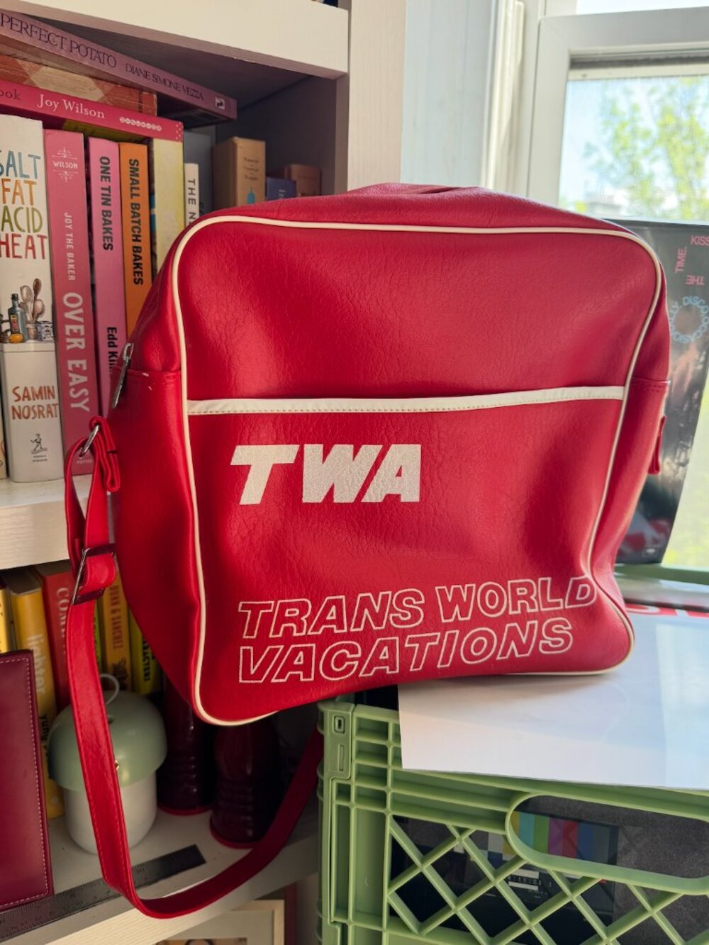 Vintage TWA Red Retro Airline Travel Bag